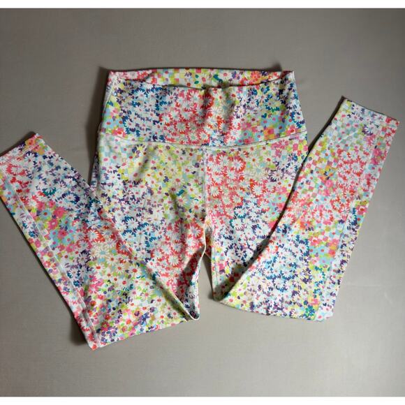 Fabletics/Powerhold Patch Daisy Floral Leggings Women Medium - Picture 9 of 12